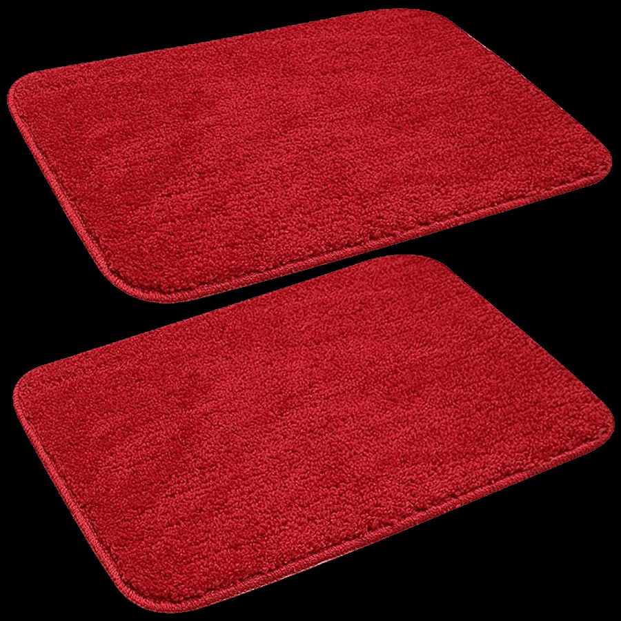 JBG Home Store Anti-Slip Microfibre Bathmat - Red (40cm x 60cm)