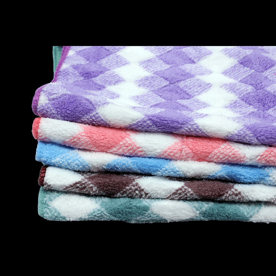 JBG Home Store Microfiber Soft Hand Towels - Diagonal Pattern