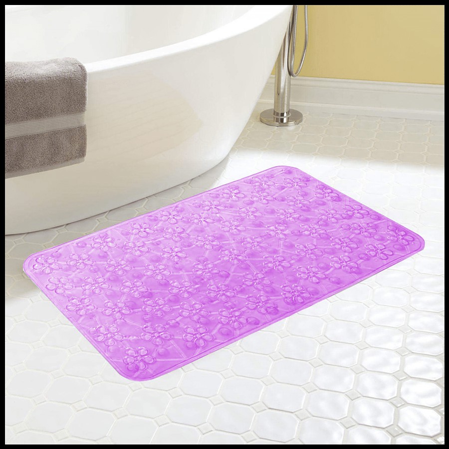 Kuber Industries Checkered PVC Bath Mat - With Suction Cups