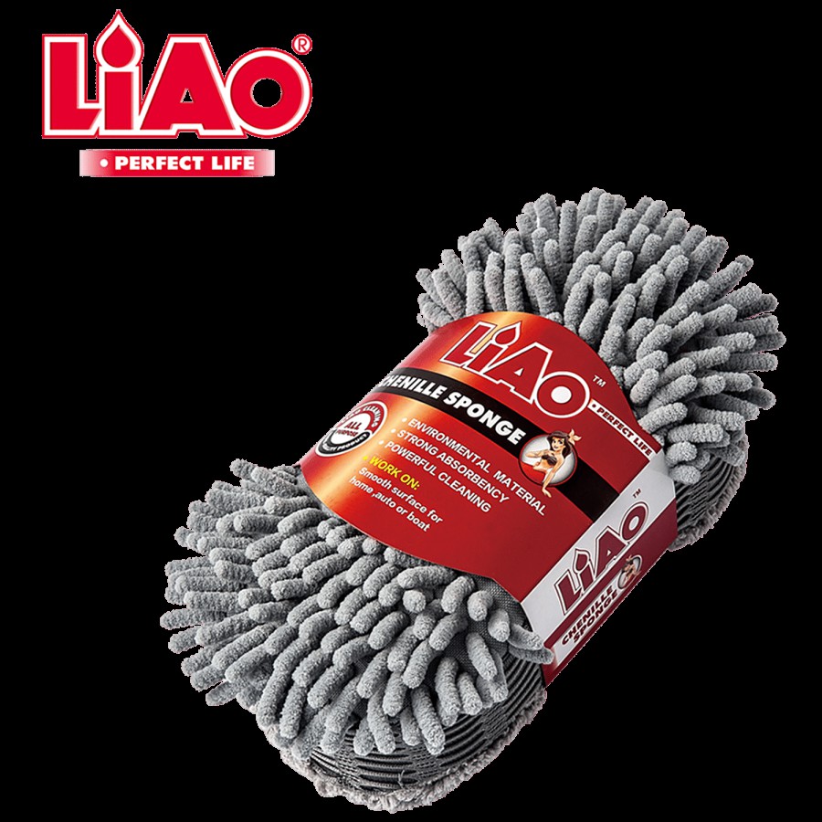 Liao Microfiber Chenille Sponge For Car & Bike Washing