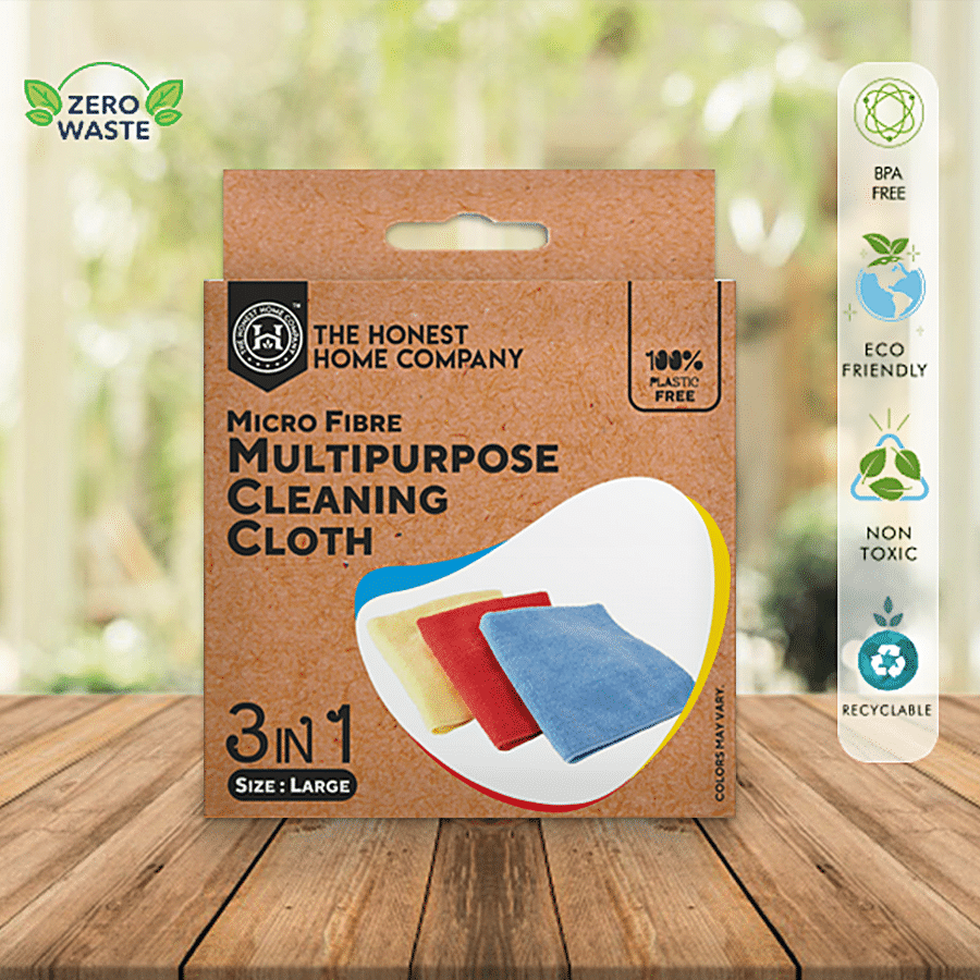 THE HONEST HOME COMPANY Micro Fiber Multipurpose Cleaning Cloth - 3 In 1