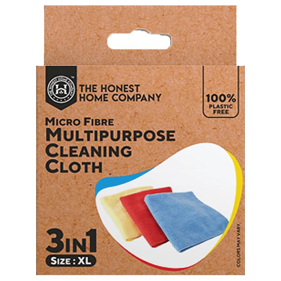 THE HONEST HOME COMPANY Micro Fiber Multipurpose Cleaning Cloth - 3 In 1