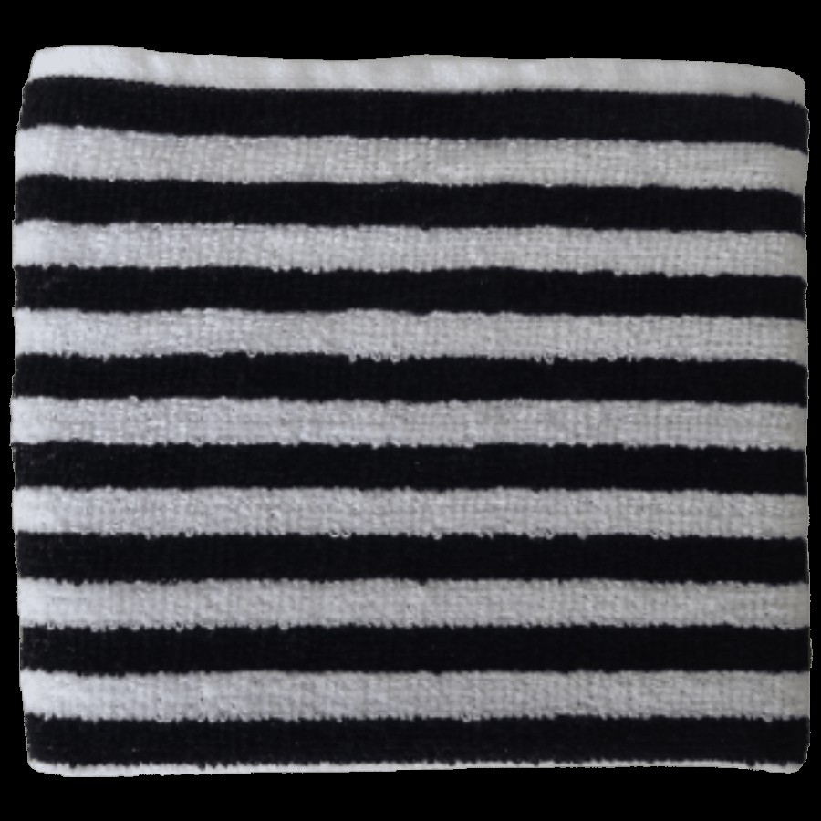 VC Cotton Hand & Face Towel - Black & White Stripes