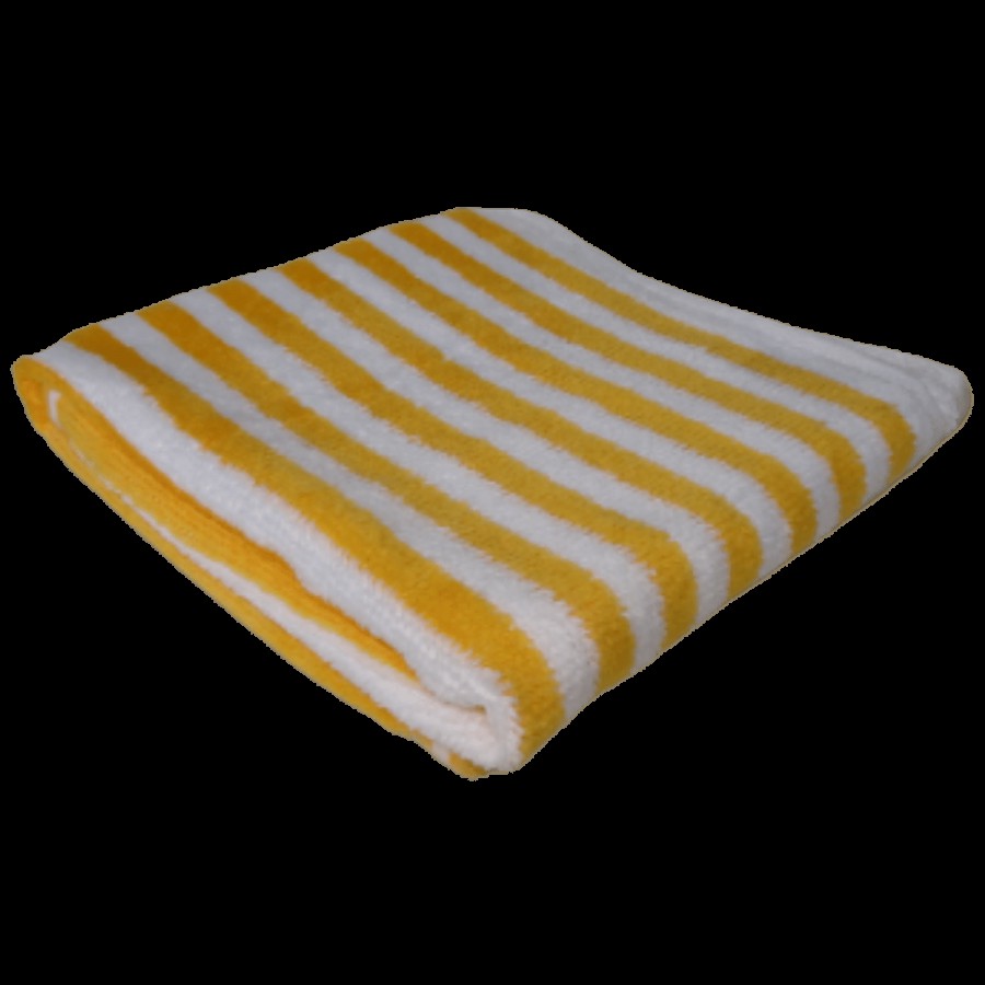 VC Cotton Hand & Face Towel - Yellow & White Stripes