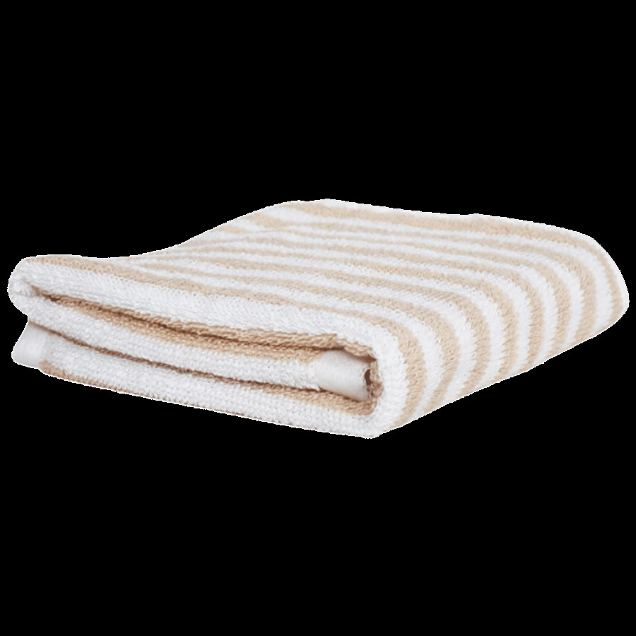 VC Face Hand Towel - Beige & White Stripes