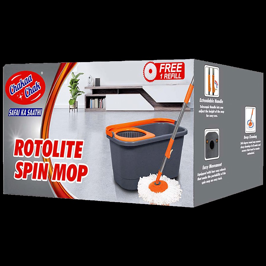 Chakaachak Rotolite Spin Mop - Plastic + TPE