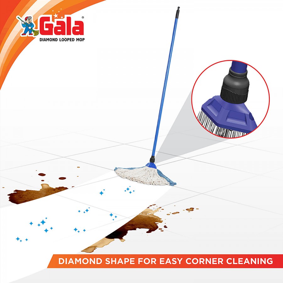 Gala Diamond Loop Cotton Floor Mop - For Home Floor Cleaning Solution