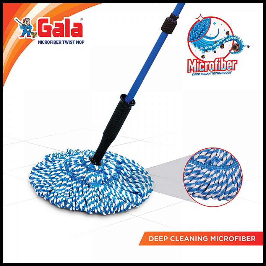 Gala Twist Mop Microfibre & Plastic With Rod - 4.3 ft