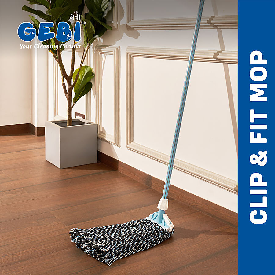 Gebi  Cotton Floor Clip & Fit Mop - 120 cm/4 ft