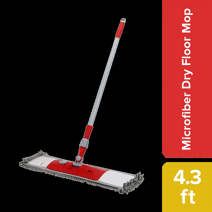 Liao Dry Floor Mop With 360 Degree Rotating Stick & Microfibre Head - A130062