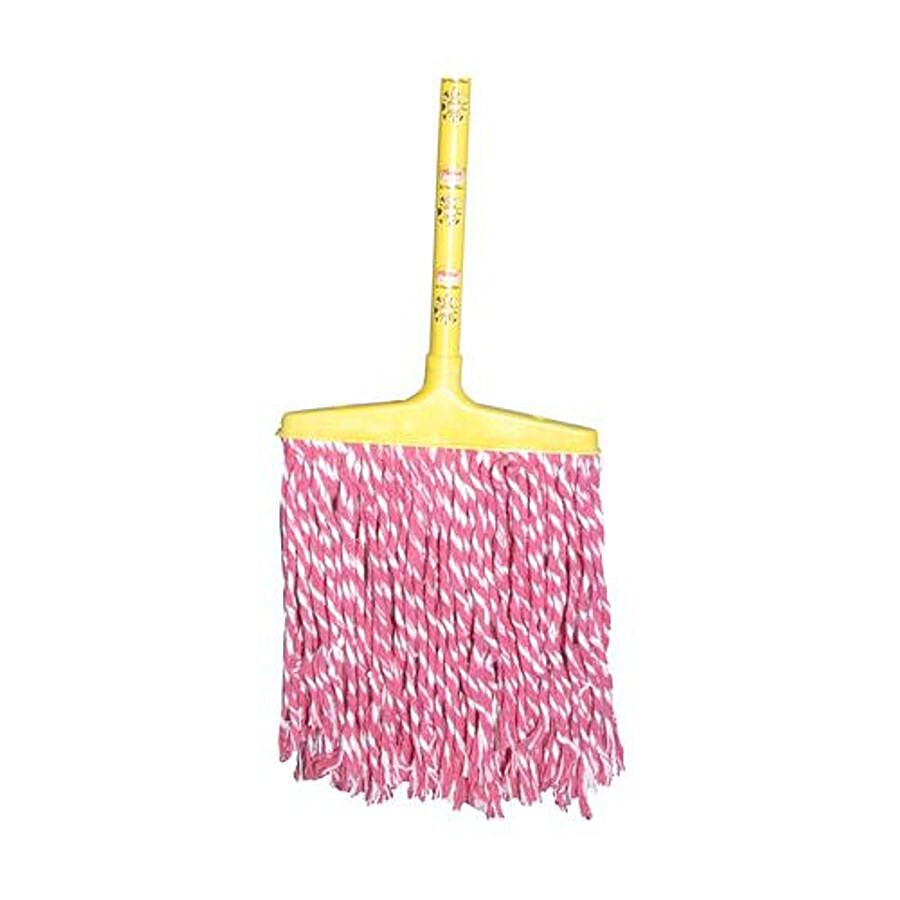 Magix Cotton Thread Mop - Plastic & 122 cm Metal Rod With 25 cm Thread