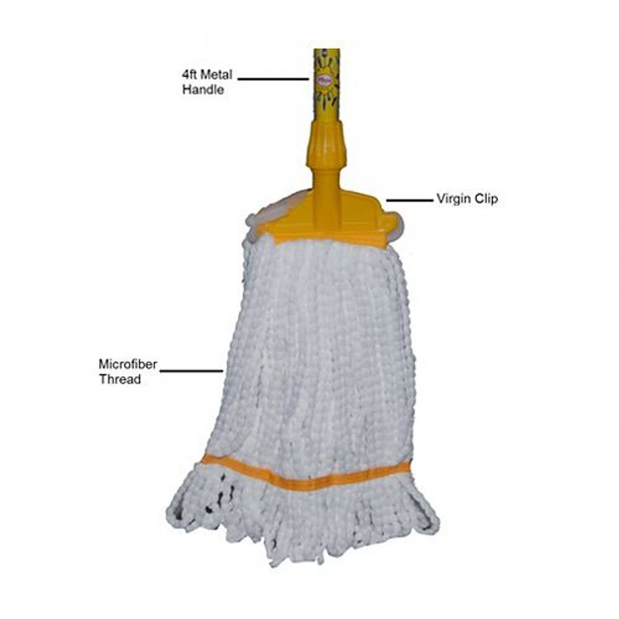 Magix Clip Mop Microfibre - Plastic Clip & 122 cm Metal Rod With 15 cm Clip