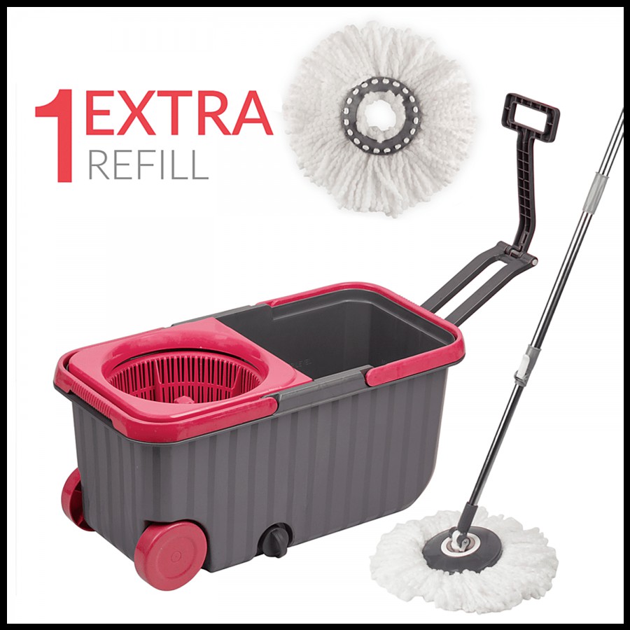 Polyset Dual Wheel Bucket Mop - Pink