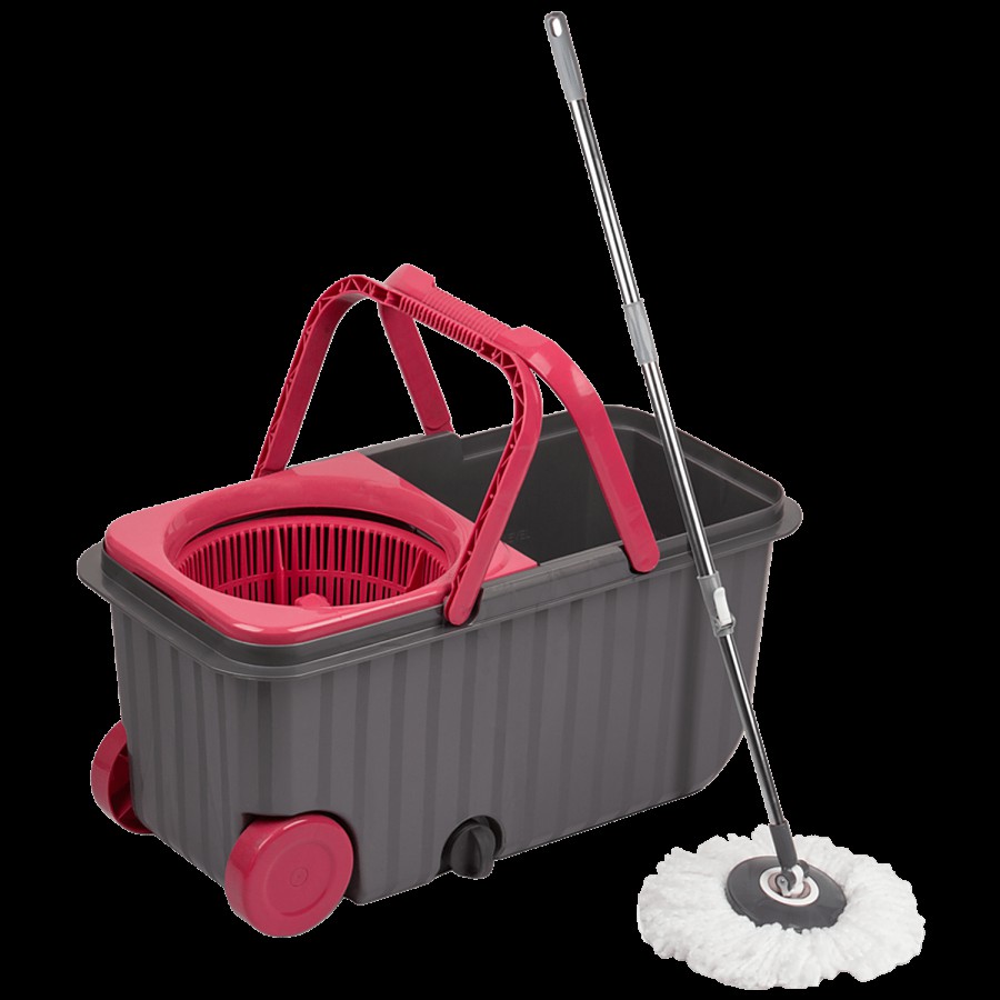 Polyset Dual Wheel Bucket Mop - Pink