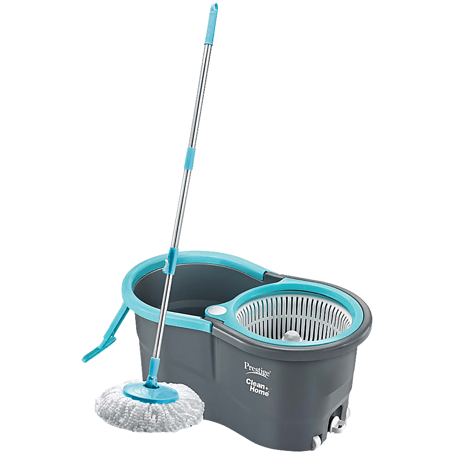 Prestige CleanHome Alpha Mop With 2 Microfibre Mop Heads - Grey & Blue