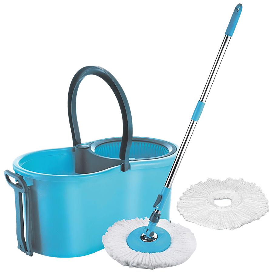 Sparkmate By Crystal Strolly Spin Mop Bucket With Pully & Attached Drainage Knob