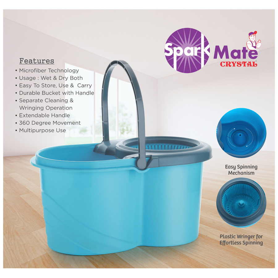 Sparkmate By Crystal King Spin Mop Bucket