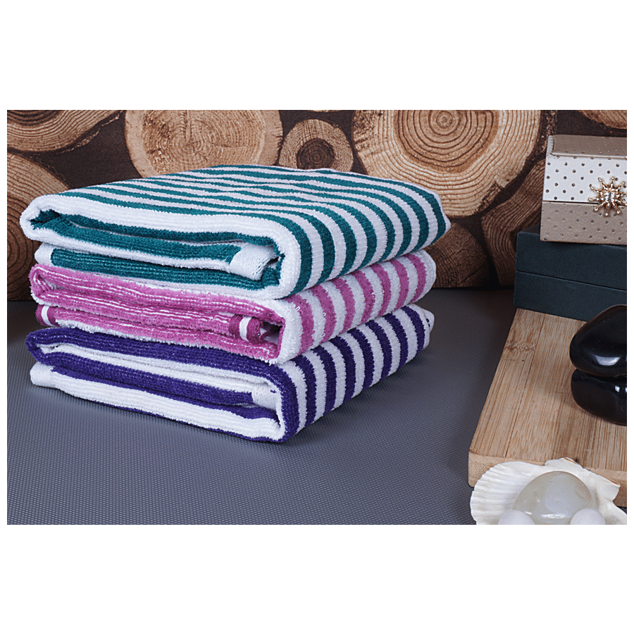 VC Stripes Face/Hand Towel - 100% Cotton