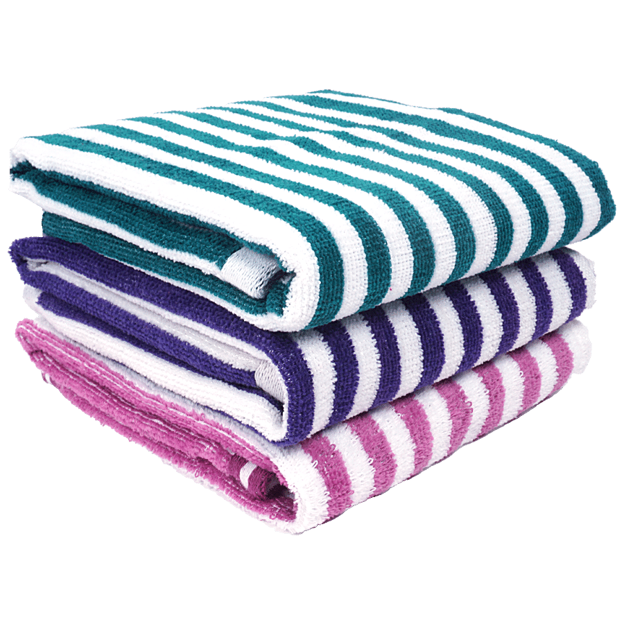 VC Stripes Face/Hand Towel - 100% Cotton