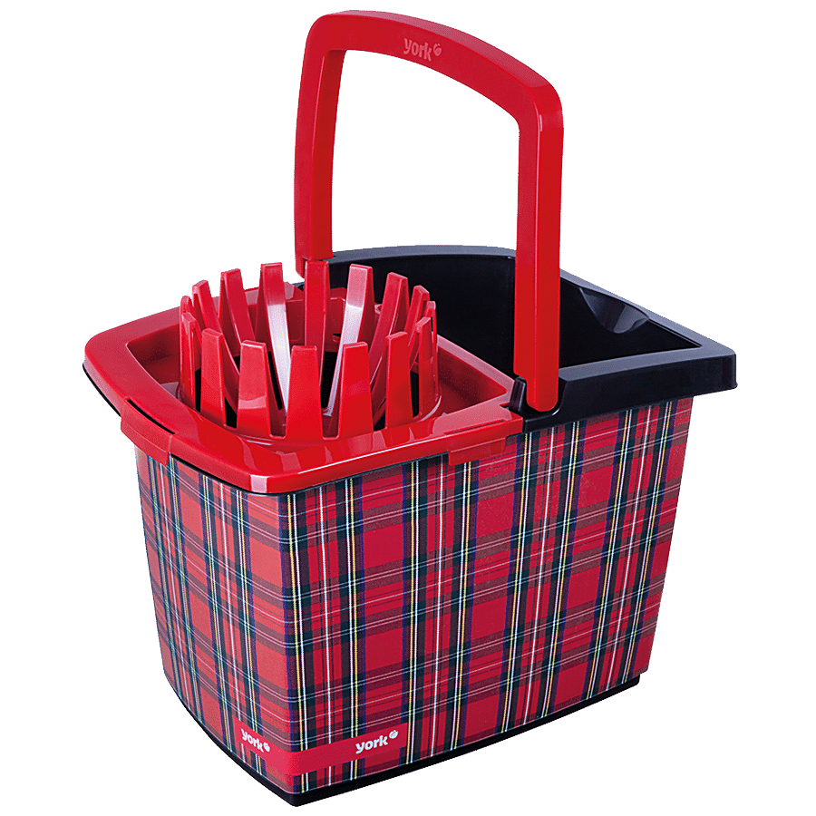 YORK Rectangular Bucket With Wringer Krata - Plastic