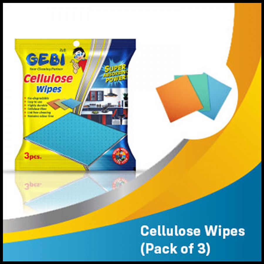 Gebi  Cellulose Wipes - Biodegradable & Dries Quickly