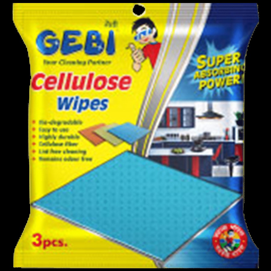 Gebi  Cellulose Wipes - Biodegradable & Dries Quickly