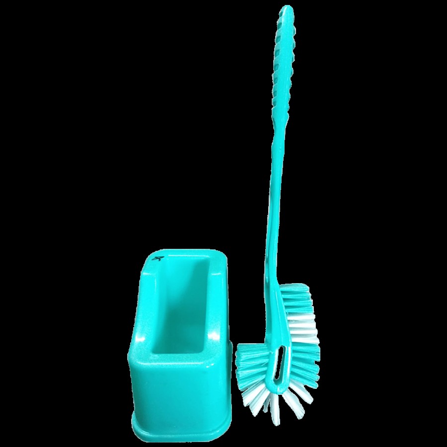 Klean Max Double Hockey Toilet Brush - With Stand