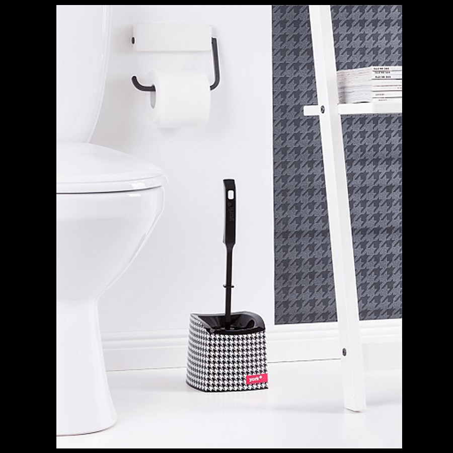 YORK Pepita Round Toilet Brush Set With Storage