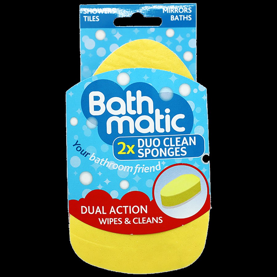 Dishmatic Bathmatic Duo Heavy Duty Scub Sponges For Bathroom Cleaning