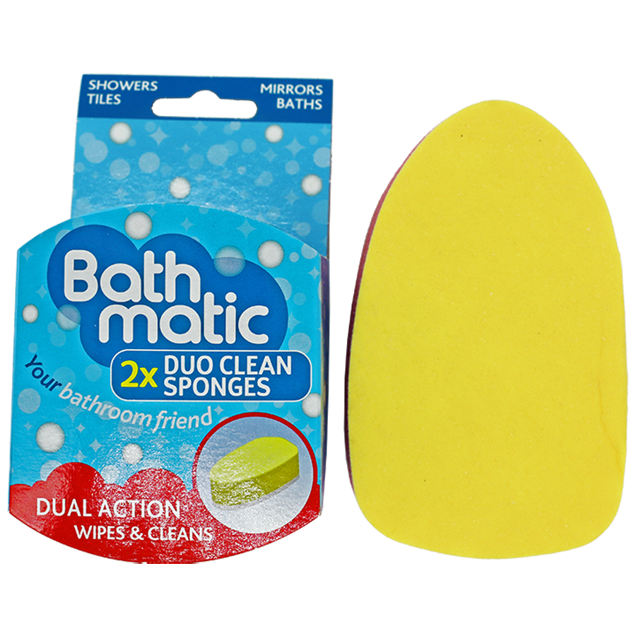 Dishmatic Bathmatic Duo Heavy Duty Scub Sponges For Bathroom Cleaning