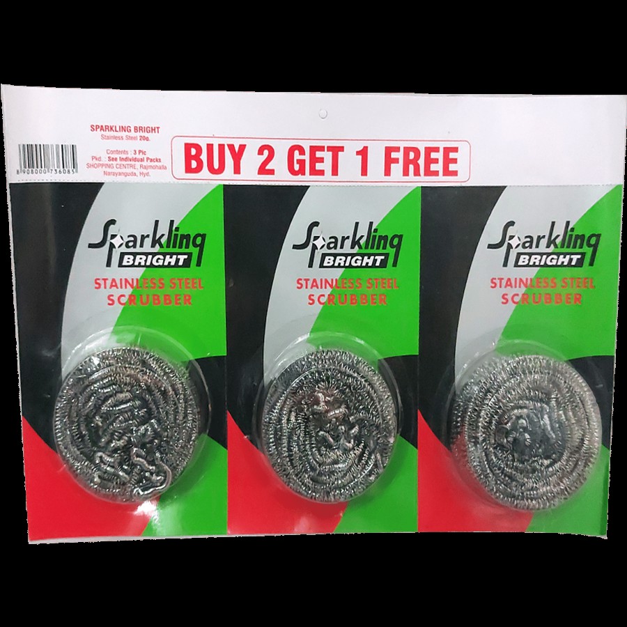 Sparklingbright Free Stainless Steel Scrubber Combi Pack