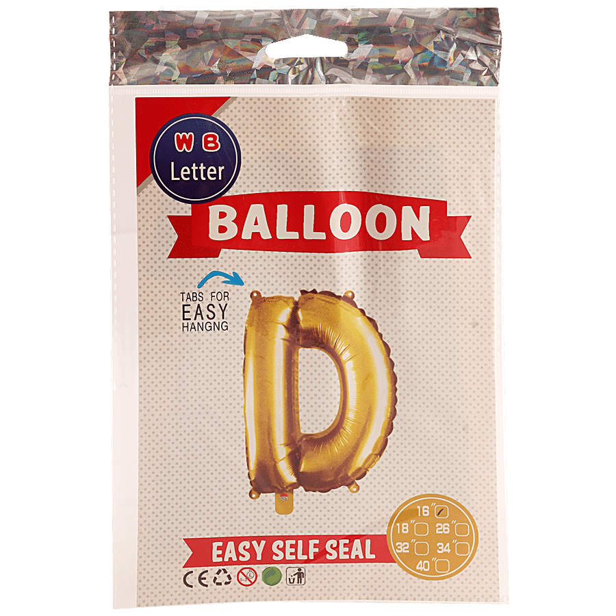 Bvishal Foil Alphabet Balloon - Letter D