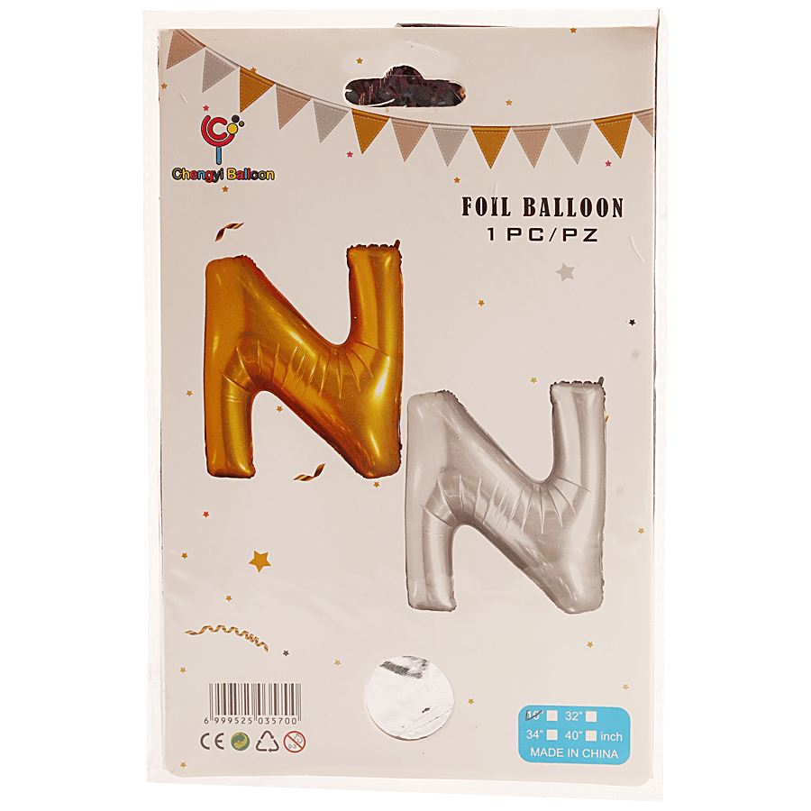 Bvishal Foil Alphabet Balloon - Letter N