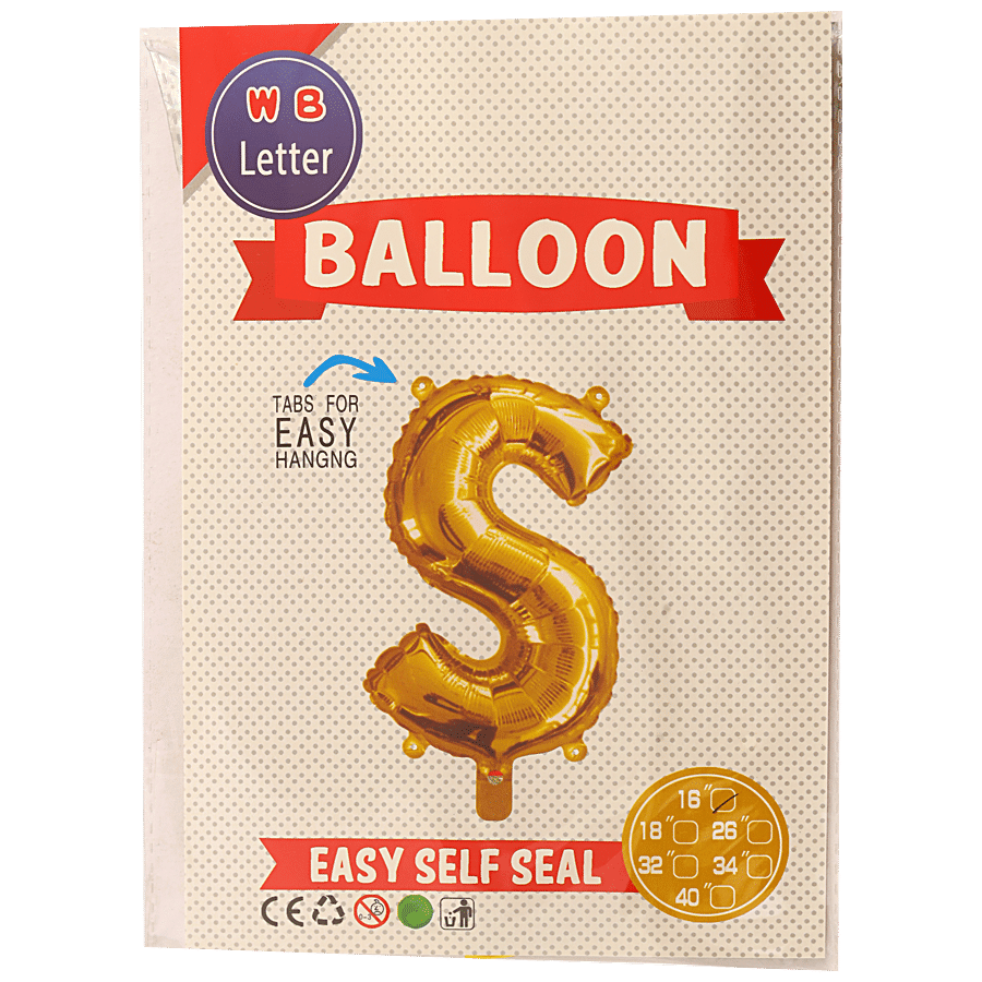 Bvishal Foil Alphabet Balloon - Letter S