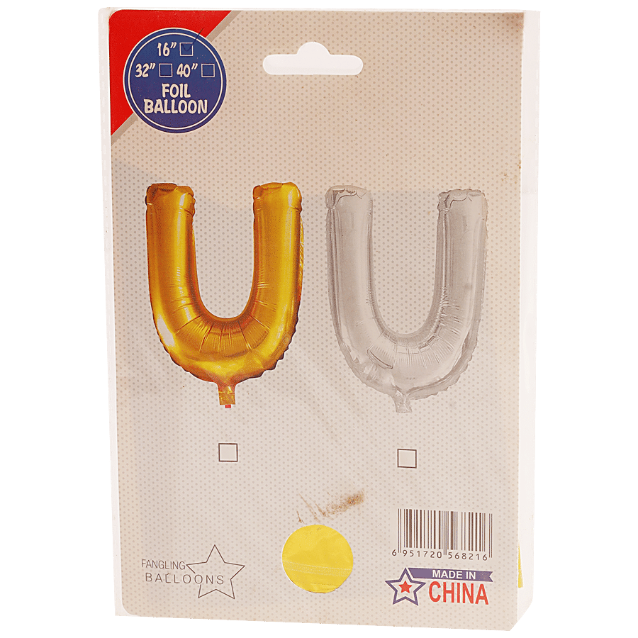 Bvishal Foil Alphabet Balloon - Letter U