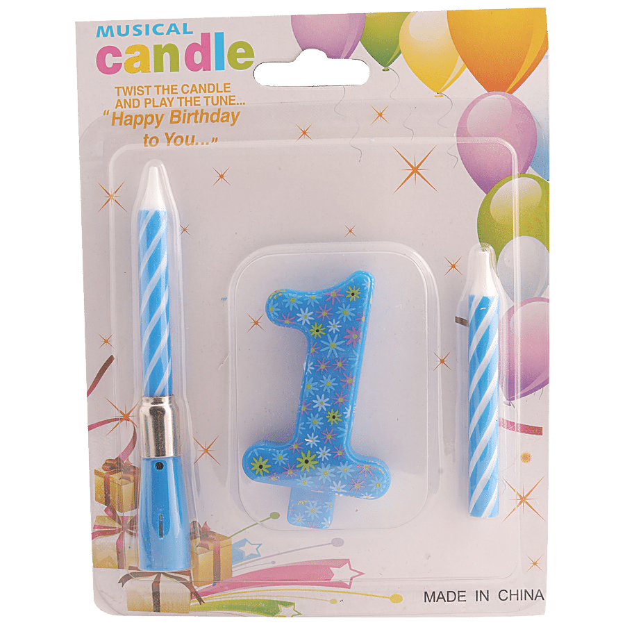 Bvishal Musical Candle With Twisted Number -  1