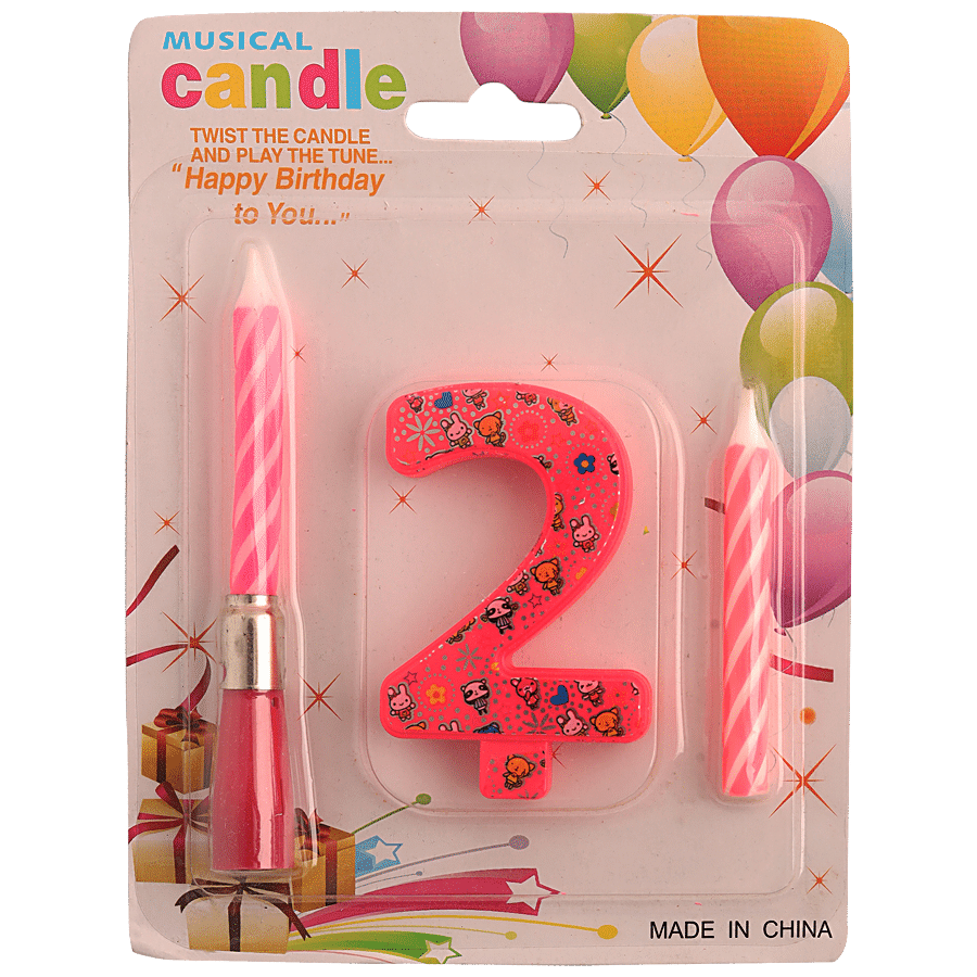 Bvishal Musical Candle With Twisted Number - 2