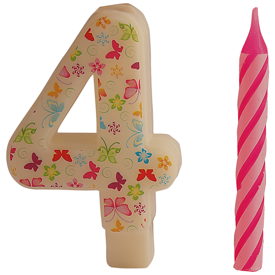 Bvishal Plastic Candle With Twisted Number - 4