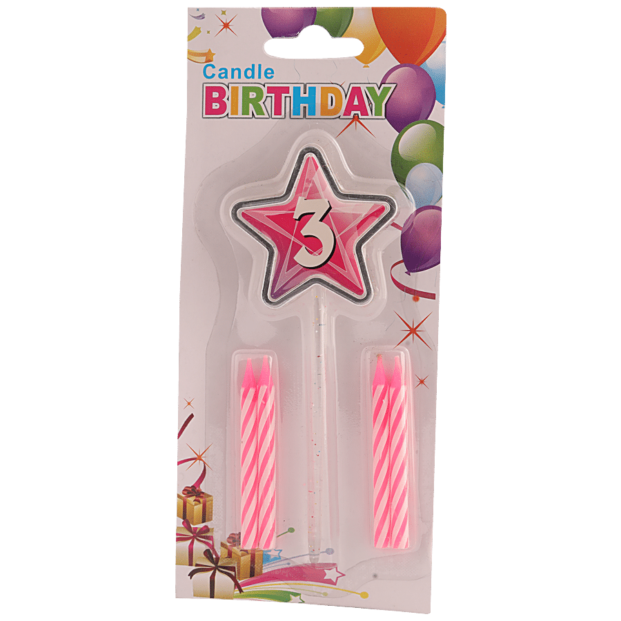 Bvishal Star Number Candle - 3