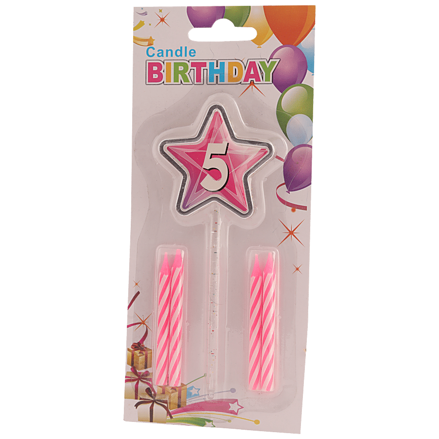 Bvishal Star Number Candle - 5