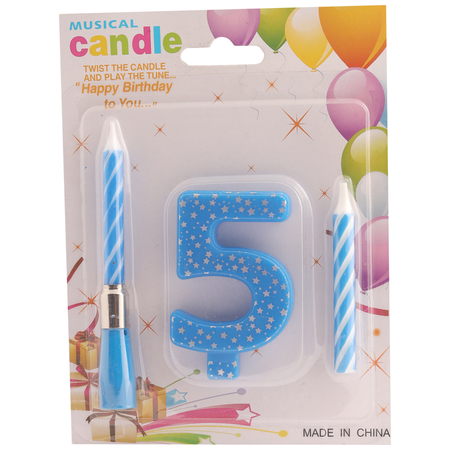 Bvishal Musical Candle With Twisted Number - 5