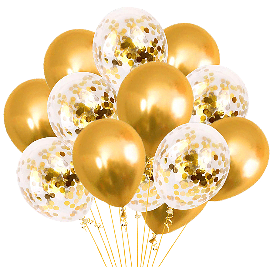 CherishX Metallic & Confetti Balloons - Decoration Items