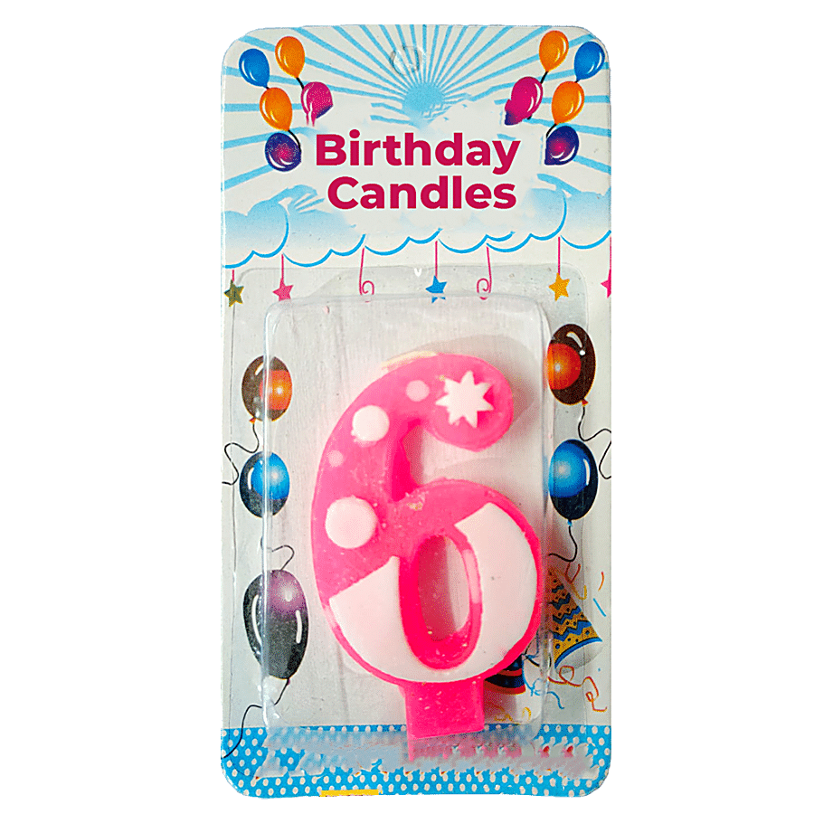 Creative Space Birthday Cake Candle - Number 6