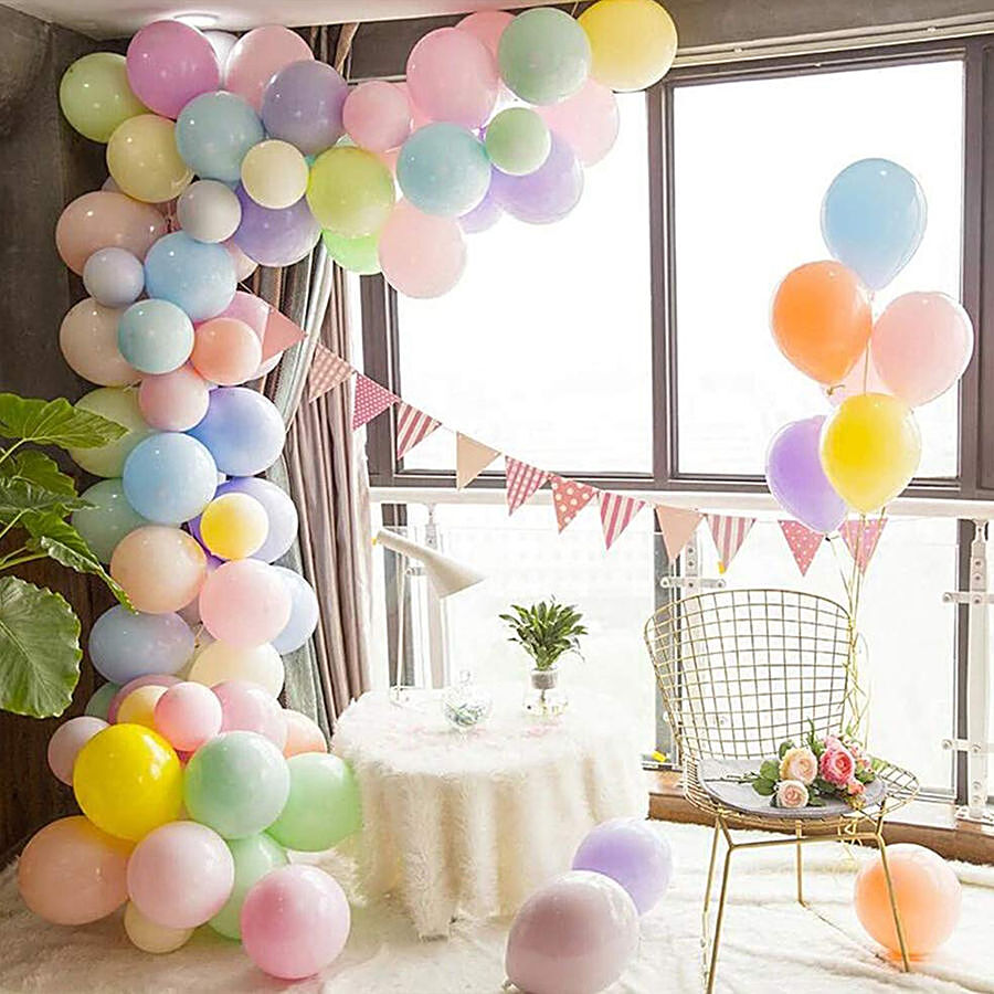 Hankley Premium Pastel Coloured Balloons With Strings - For Birthday