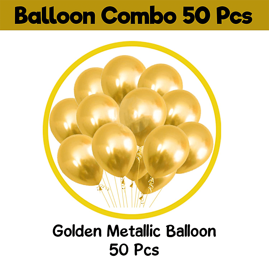 Party Propz Golden Metallic Balloons Combo