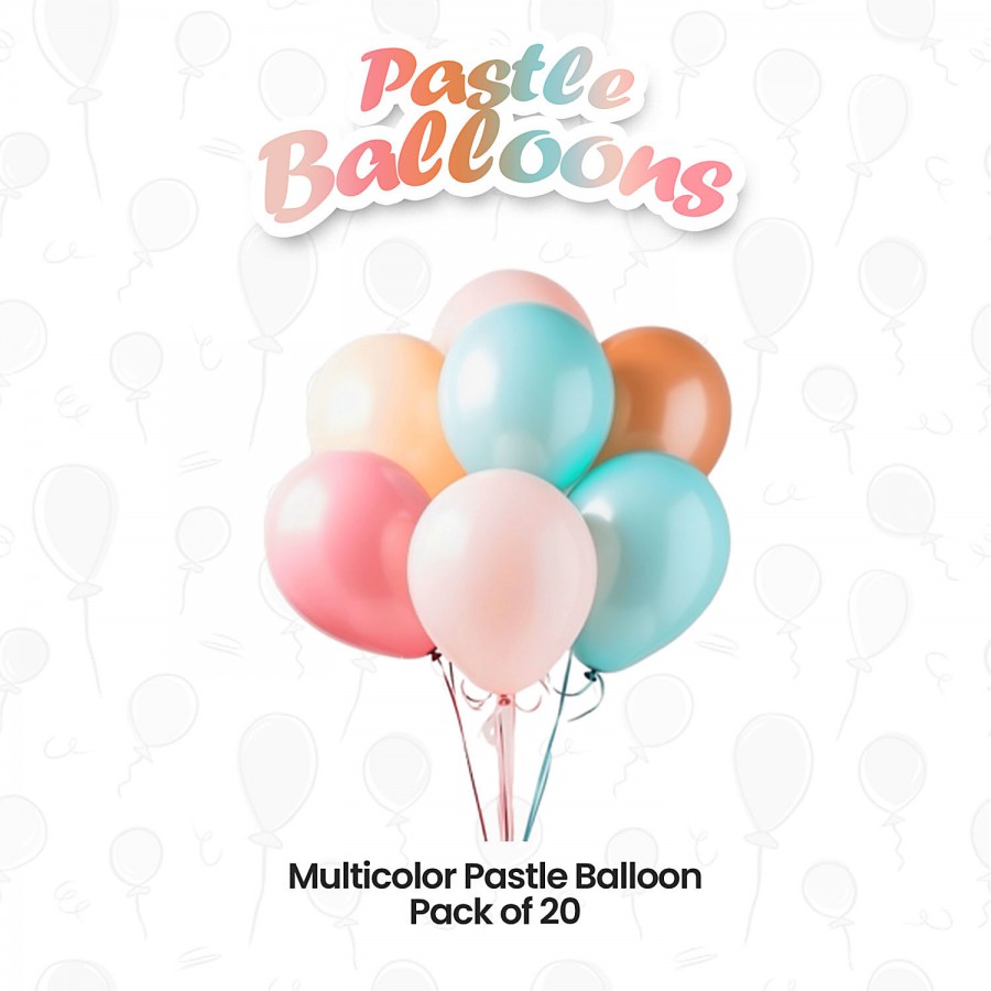 Untumble Multicolour Pastel Balloon - For Christmas