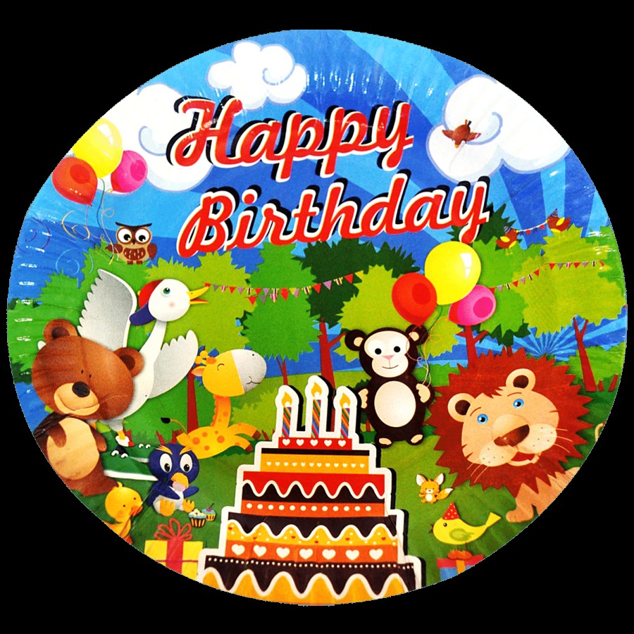 B Vishal Printed Paper Plate For Party - 23 cm