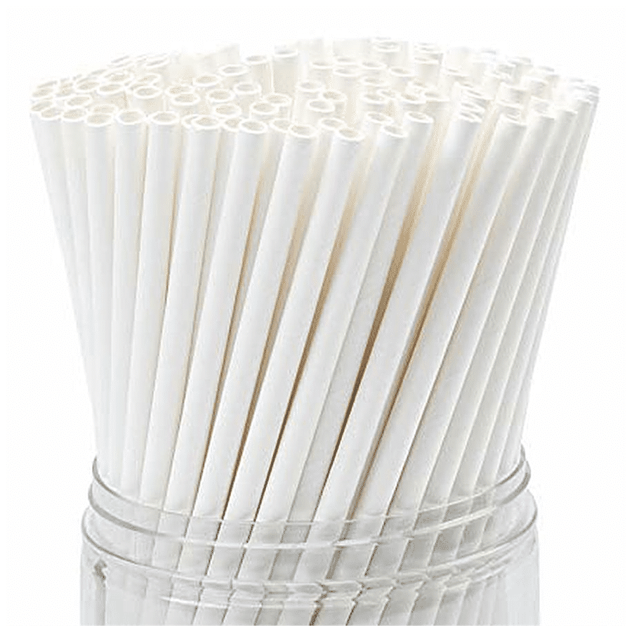 CS Disposable Paper Straws - White