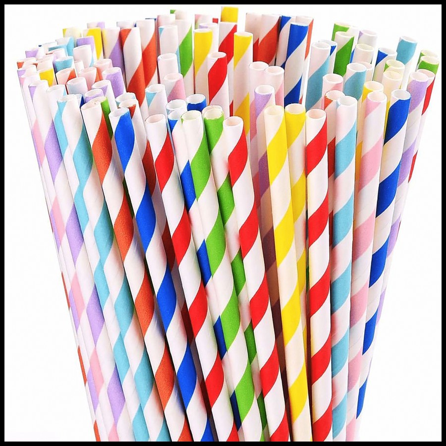 CS Disposable Paper Straws - Multicoloured