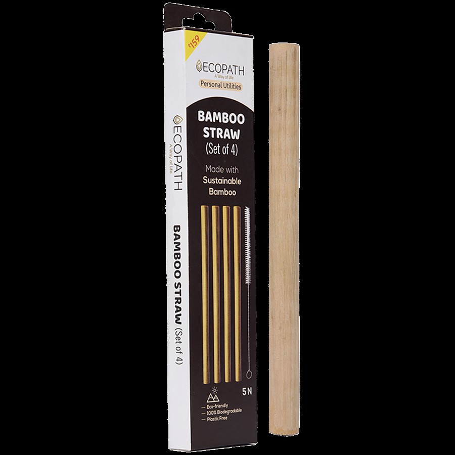 Ecopath Bamboo Straw With Cleaning Tool - Eco Friendly